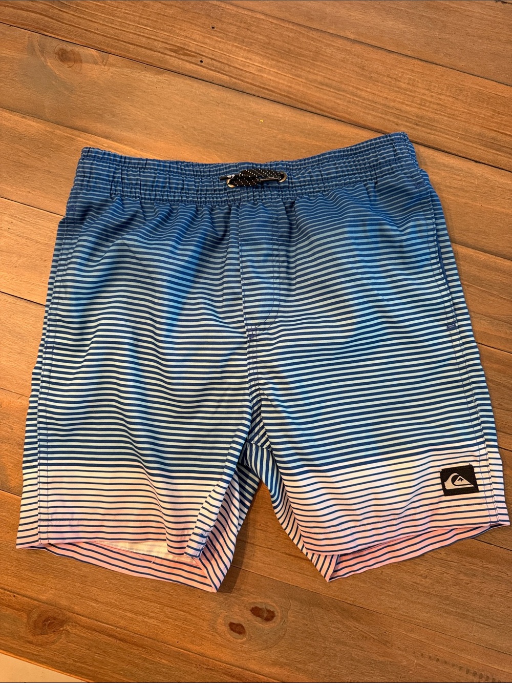 Quiksilver Blue to Pink Ombre Stripe Boys Swim Shorts